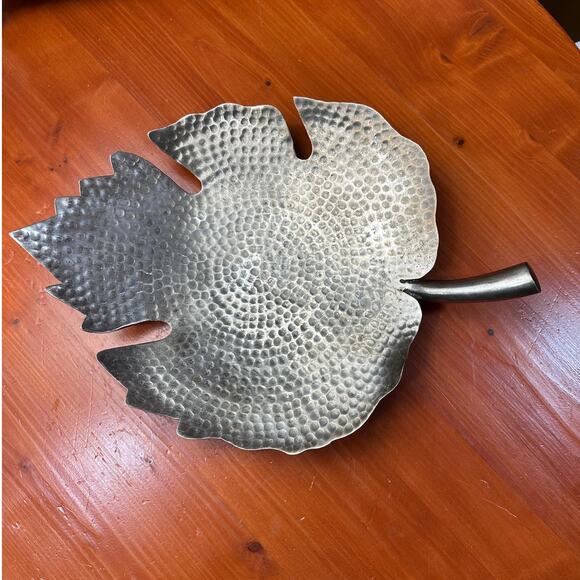 Hallmark Hammered Metal Leaf Decorative Platter - Picture 1 of 8